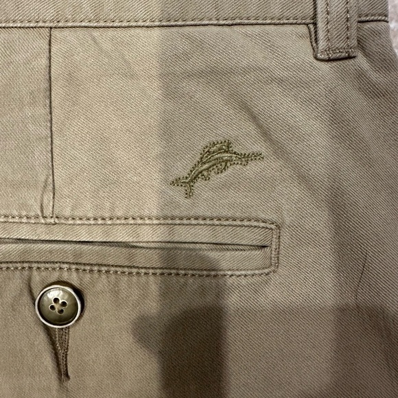 Tommy Bahama Cotton Blend Khaki Flat Front Chino Size 34x34 - Picture 3 of 4